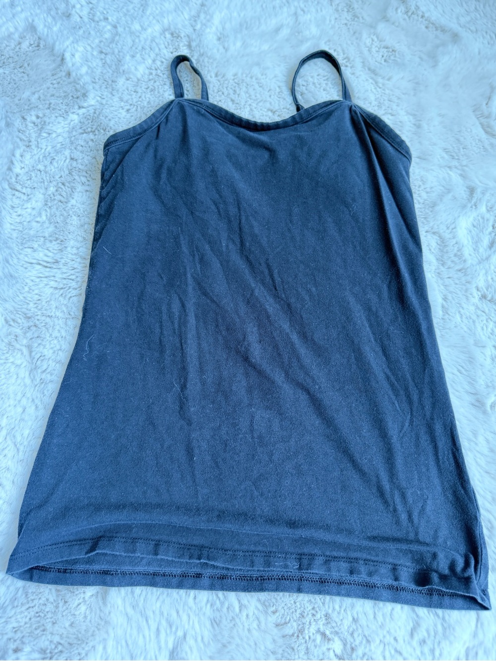 Duluth Trading Co Black Camisole with Thin adjustable Straps with shelf bra